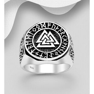 Sterling Silver Celtic and Valknut Ring Size 10